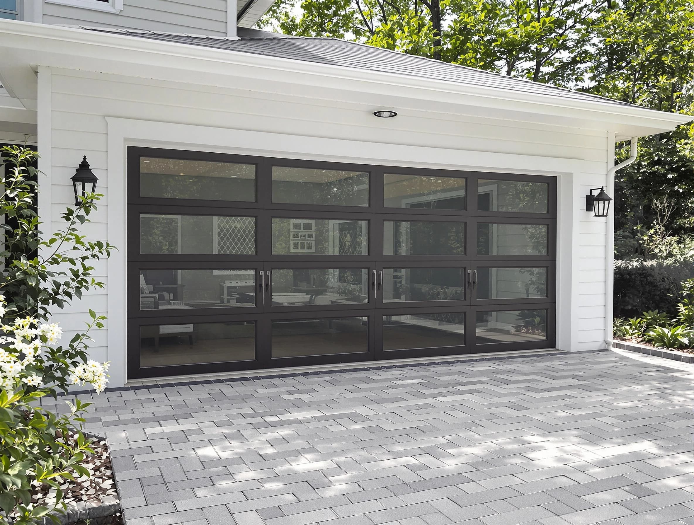 Stonecrest Garage Door Repair design specialist presenting custom garage door options to Stonecrest homeowner