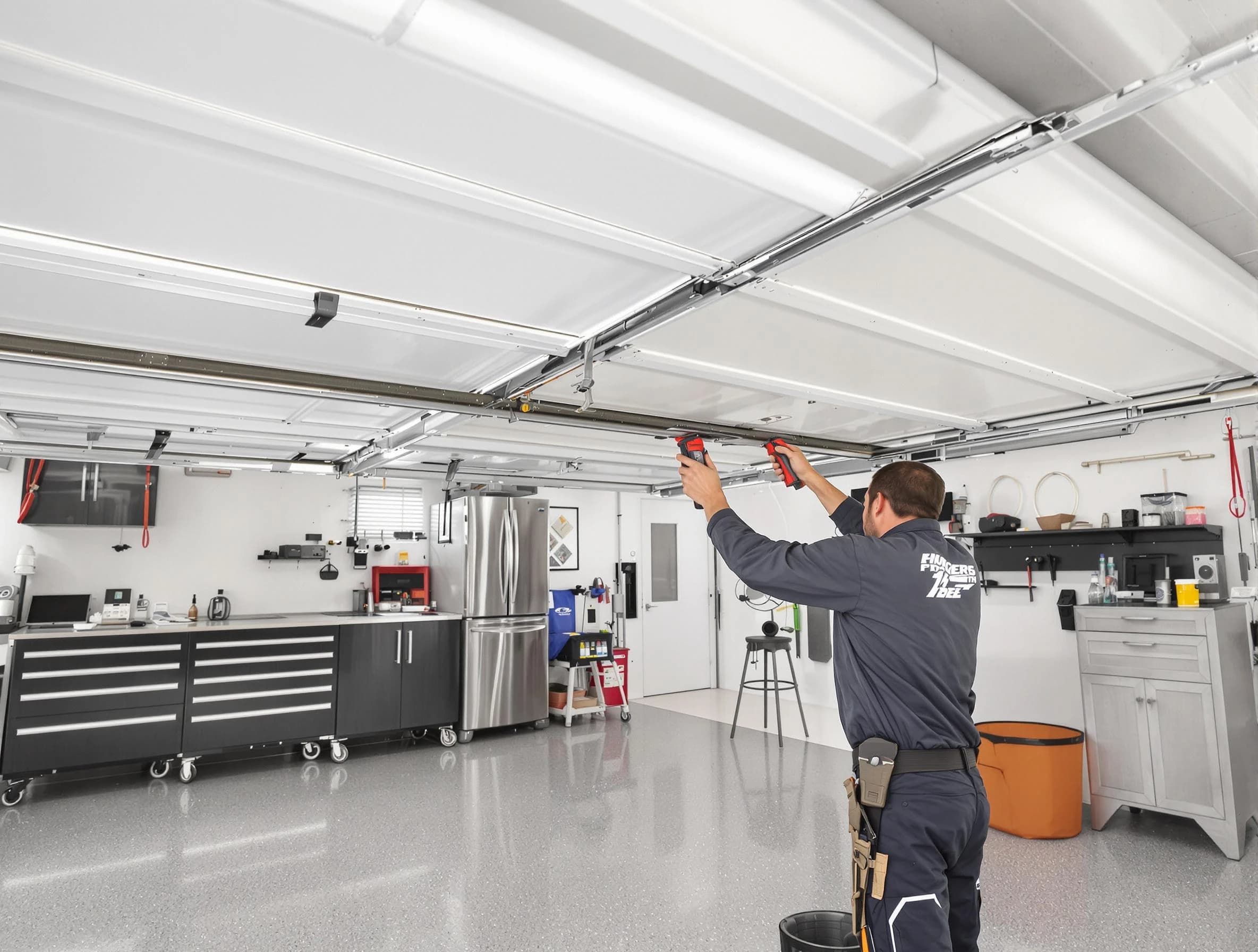 Overhead garage door repair service by Stonecrest Garage Door Repair in Stonecrest