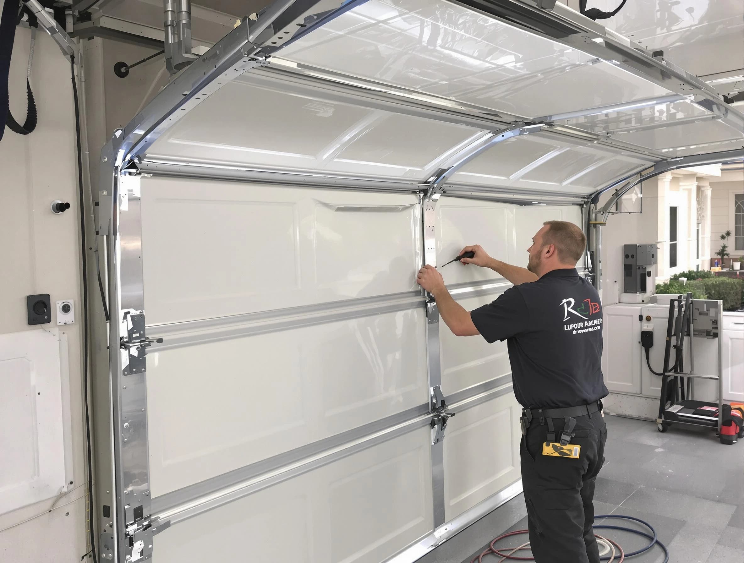 Stonecrest Garage Door Repair professional performing panel repair in Stonecrest