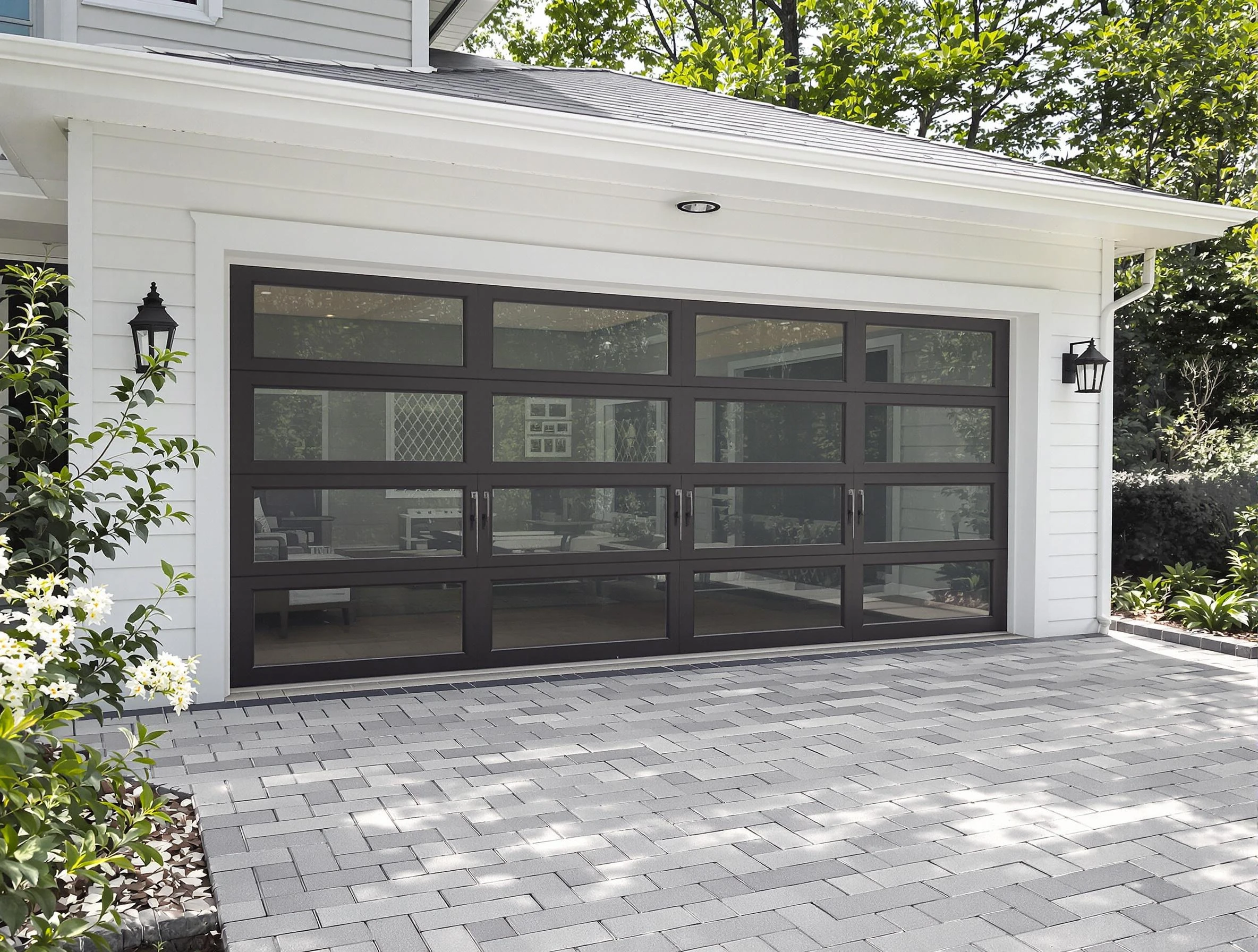 Stonecrest Garage Door Repair design specialist presenting custom garage door options to Stonecrest homeowner